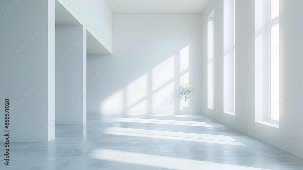 Poster bright and serene white background with soft light gradient for minimalist product showcase or mocku
