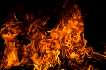 Fire flame texture for banner background. Burn abstract lights. Burning big flame. Blaze flames overlay background.