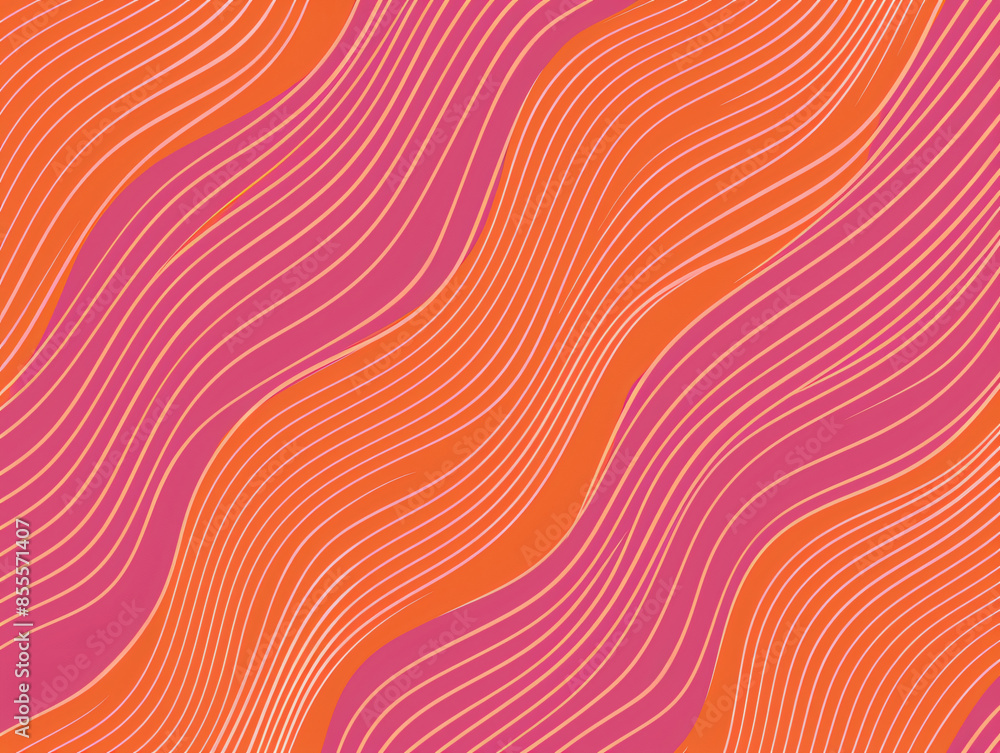 Poster red and pink lines in an orange background pattern with a simple and minimalist design. the pattern 