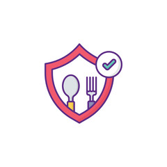 Food Safety icon design with white background stock illustration