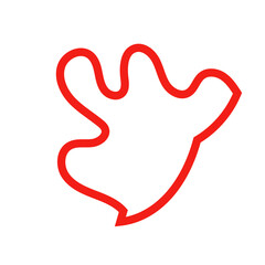 Red outline abstract shape vector 