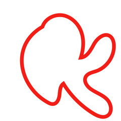 Red outline abstract shape vector 