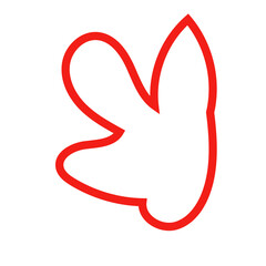 Red outline abstract shape vector 