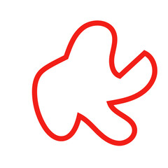 Red outline abstract shape vector 