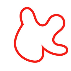 Red outline abstract shape vector 