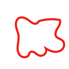 Red outline abstract shape vector 