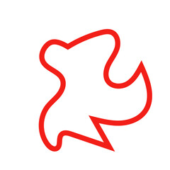 Red outline abstract shape vector 