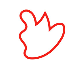 Red outline abstract shape vector 