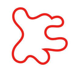Red outline abstract shape vector 