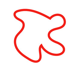 Red outline abstract shape vector 
