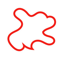 Red outline abstract shape vector 