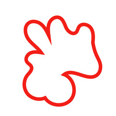 Red outline abstract shape vector 