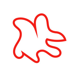 Red outline abstract shape vector 