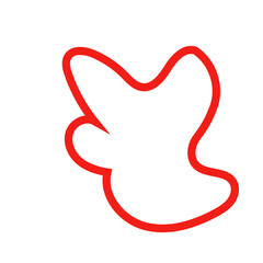 Red outline abstract shape vector 