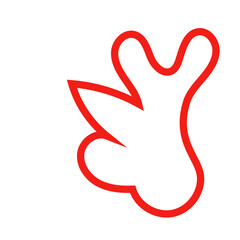 Red outline abstract shape vector 