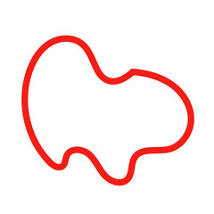 Red outline abstract shape vector 