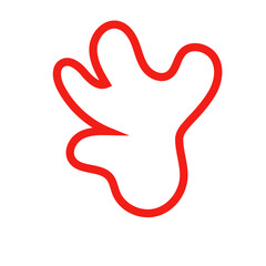 Red outline abstract shape vector 