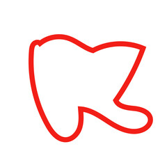 Red outline abstract shape vector 