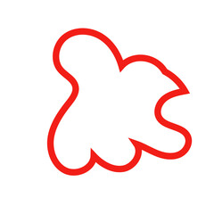 Red outline abstract shape vector 