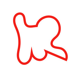 Red outline abstract shape vector 