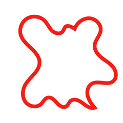 Red outline abstract shape vector 