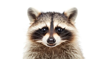 A raccoon with a big smile on its face