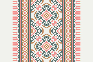 Ethnic pattern vector background. seamless pattern traditional, Design for background, wallpaper, Batik, fabric, carpet, clothing, wrapping, and textile. ethnic pattern Vector illustration.