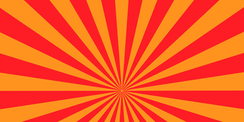 Vector Abstract orange sun rays and sunburst backdrop background. seamless retro vintage burst sunrise sunbeam element spiral striped illustration sunray template wallpaper design.