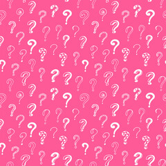 question mark seamless pattern hand drawn doodle, vector. wallpaper, textile, wrapping paper, background.
