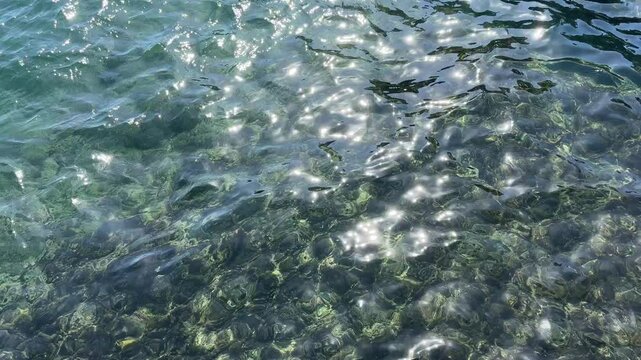 Glittering sea water