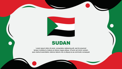 Sudan Flag Abstract Background Flat Design Template. Sudan Independence Day Banner Wallpaper Vector Illustration. Sudan Background
