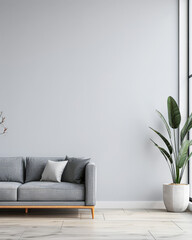Luxury property interiors composition with natural lighting, minimal furniture and neutral tones. Residential interior design. Real Estate concept image.