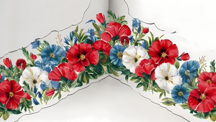 July 4th Flower Bouquet, Patriotic Independence day Flowers, Freedom Flowers