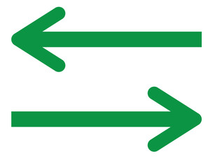 Green long arrow to the right . vector, isolated. Green arrow isolated on transparency background