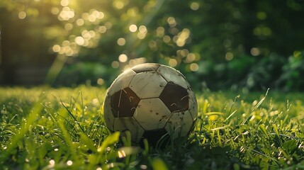 Soccer ball on the grass