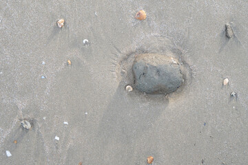 details of sand that were eroded by sea water Along the coast of Thailand