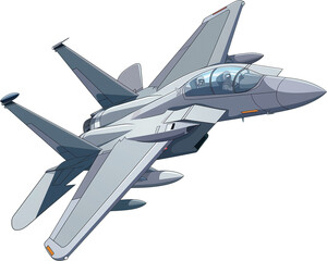 Sky High: Cartoon of a Modern Fighter Plane