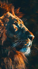 low poly lion vector illustration 