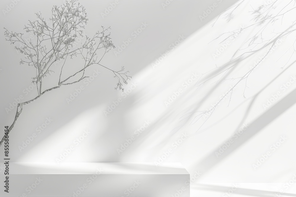 Poster a vase holding a plant sits on a table in a simple and elegant composition, a serene composition fea