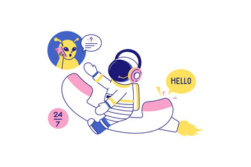 Illustration of Astronaut Customer Service