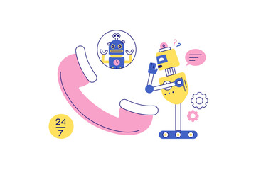 Illustration of Robot Customer Service