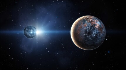 earth and moon