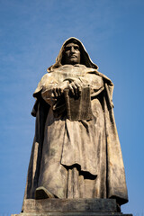 The Monument to Giordano Bruno, a bronze statue of the Italian philosopher and Dominican friar,...