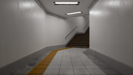 Obraz premium Underground passageway with stairs premium photo 3d render
