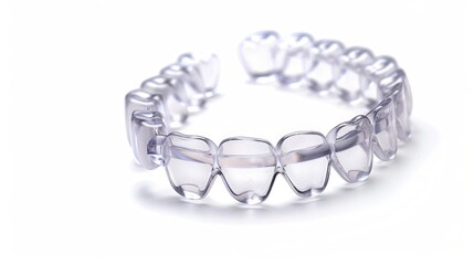 Obraz premium Clear braces isolated on white background with room for text