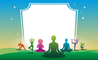 International yoga day activity and health care concept.