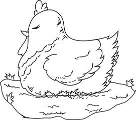 Coloring page vector line art for book and drawing. Black contour sketch illustrate Isolated on white background. 