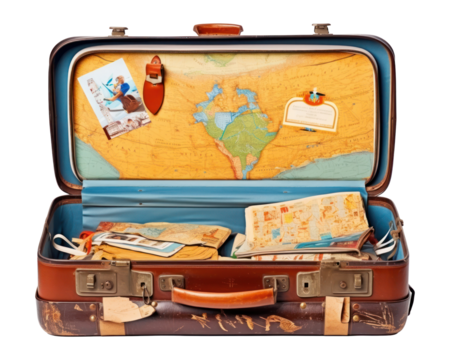 PNG Old suitcase baggage luggage white background transportation.