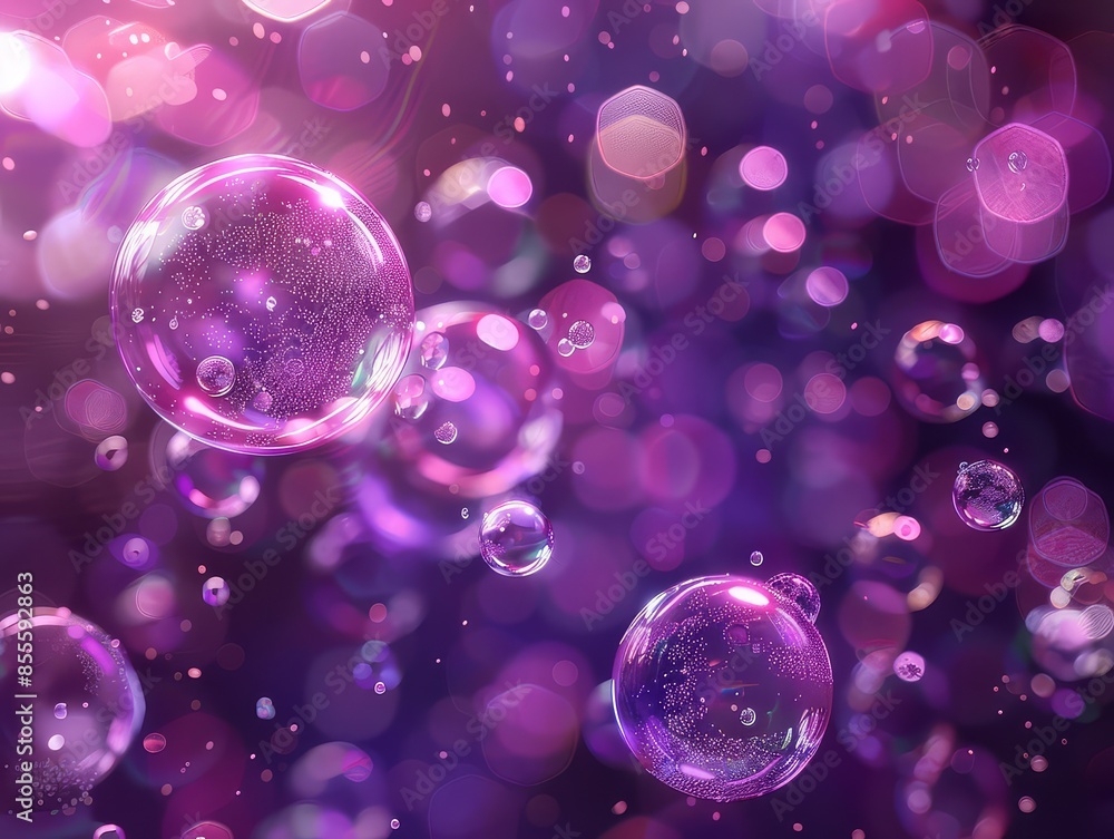 Aufkleber soft blurred light blends with colorful bubbles in dynamic abstract background