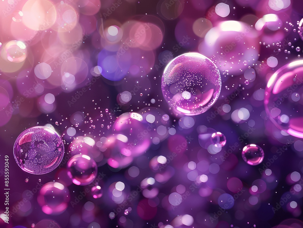 Aufkleber colorful bubbles intertwined with soft blurred light in dynamic abstract background